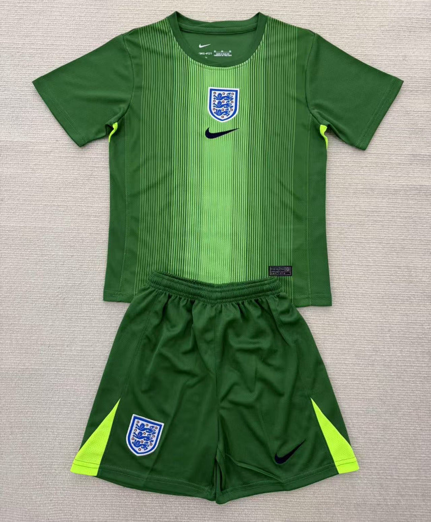 England 25/26 Goalkeeper Kids Green Jersey Set