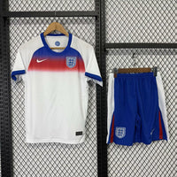 England 25/26 White/Blue Home Kids Jersey Set