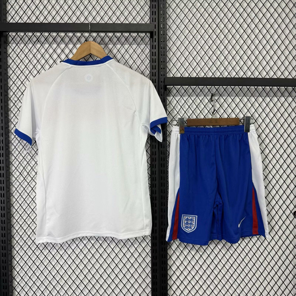 England 25/26 White/Blue Home Kids Jersey Set