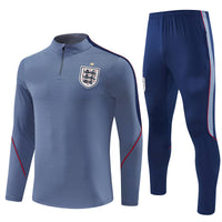 England 26/27 Grey/Navy with Red Trim Training Tracksuit Set