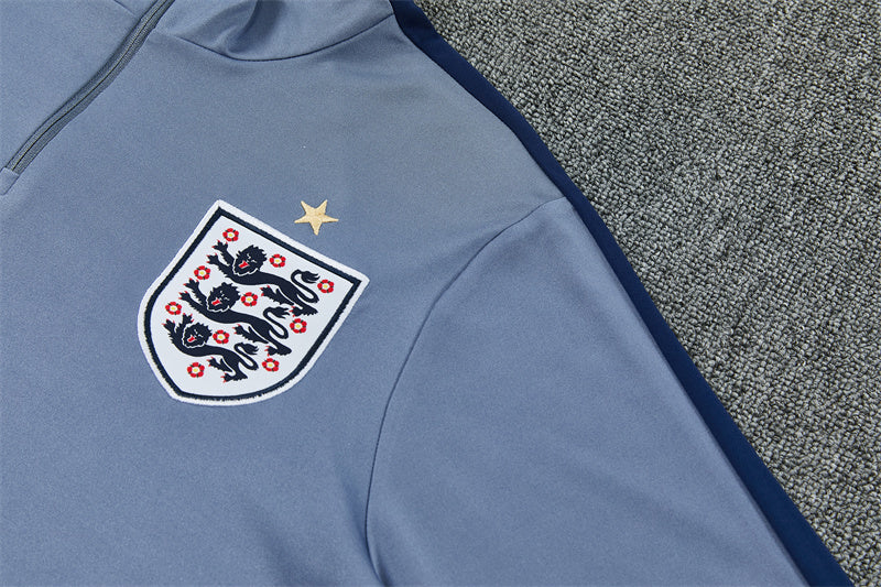 England 26/27 Grey/Navy with Red Trim Training Tracksuit Set