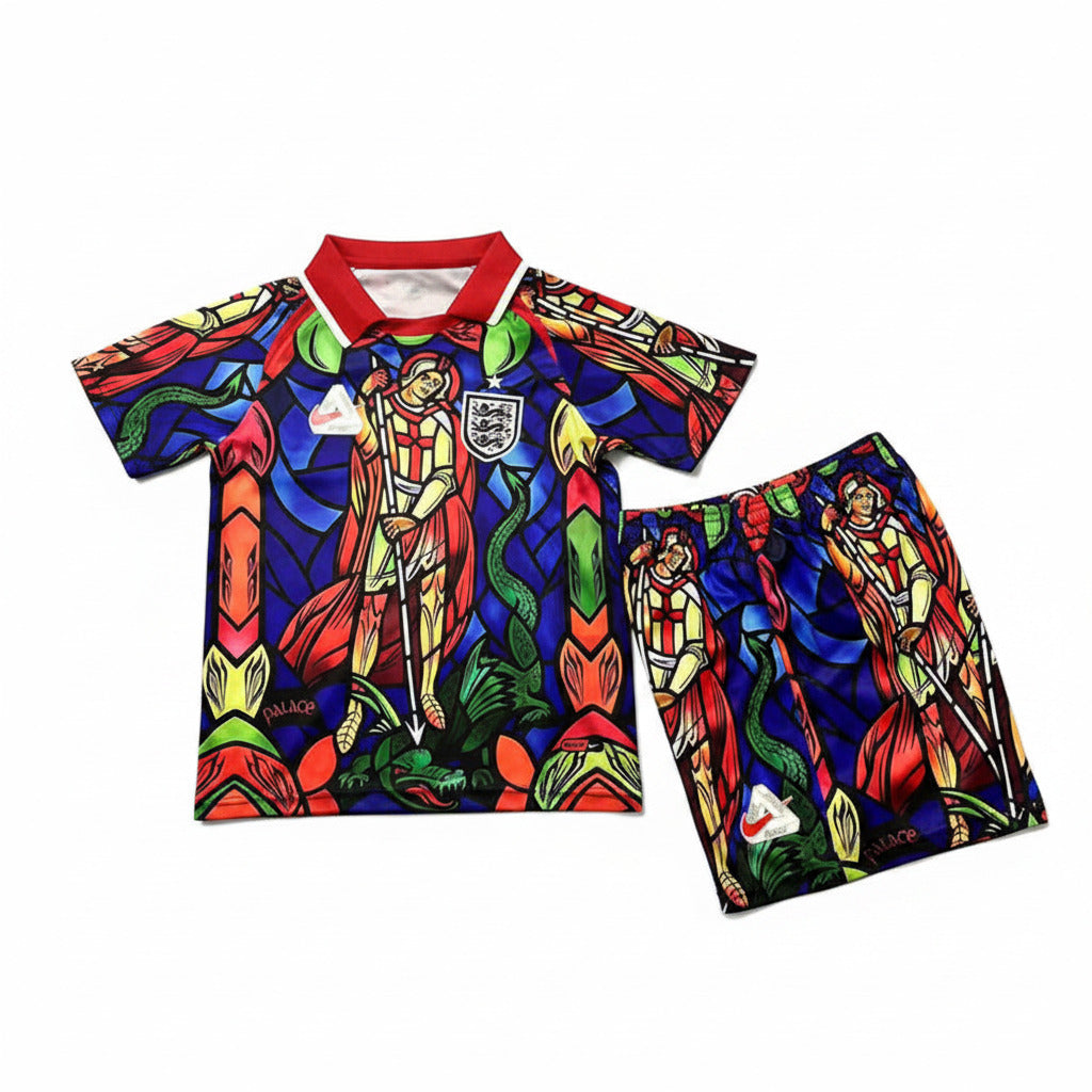 England 26/27 White/Red/Navy Striped Special Kids Jersey Set