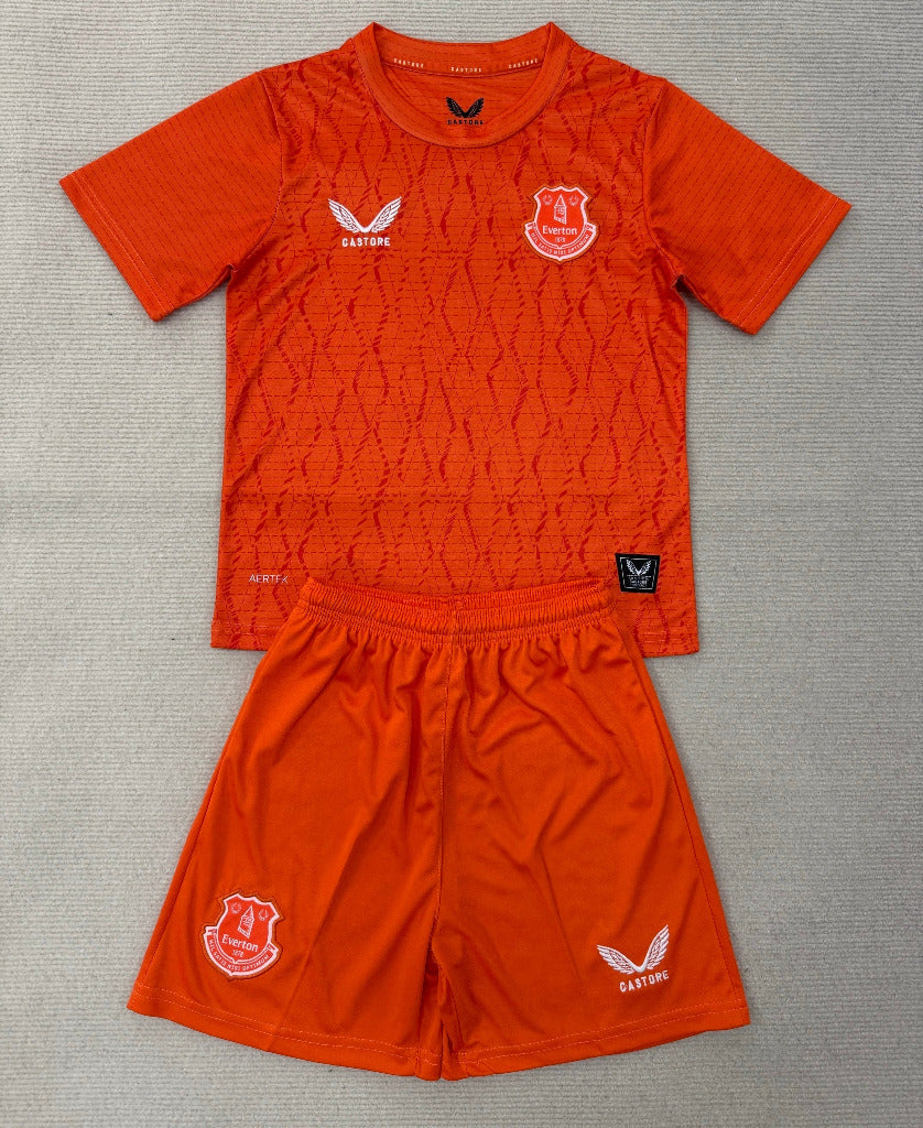 Everton 25/26 Orange Goalkeeper Kids Jersey Set