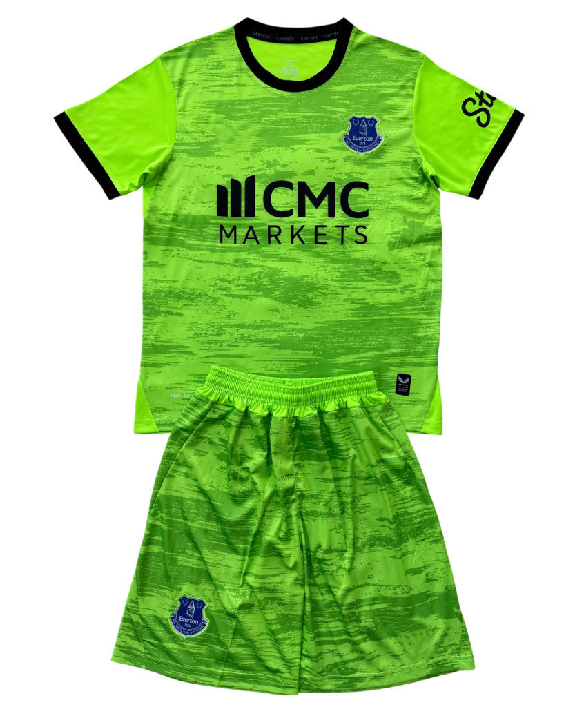 Everton 26/27 Neno Green with Black Trim Goalkeeper Kids Jersey Set