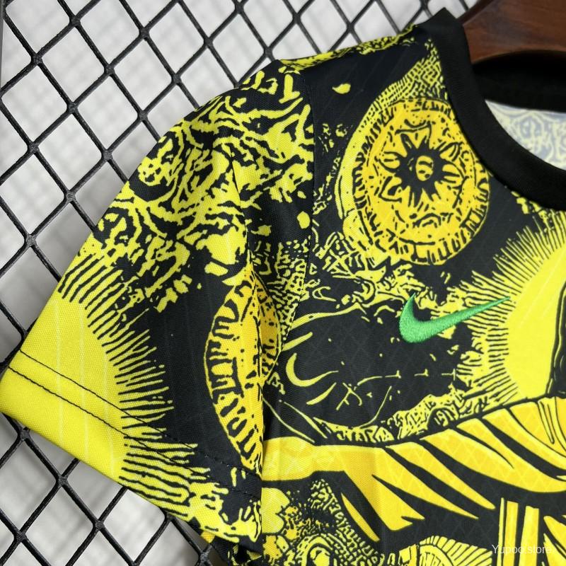 Kids Brazil Christ The Redeemer Yellow Concept Jersey - Concept Kits