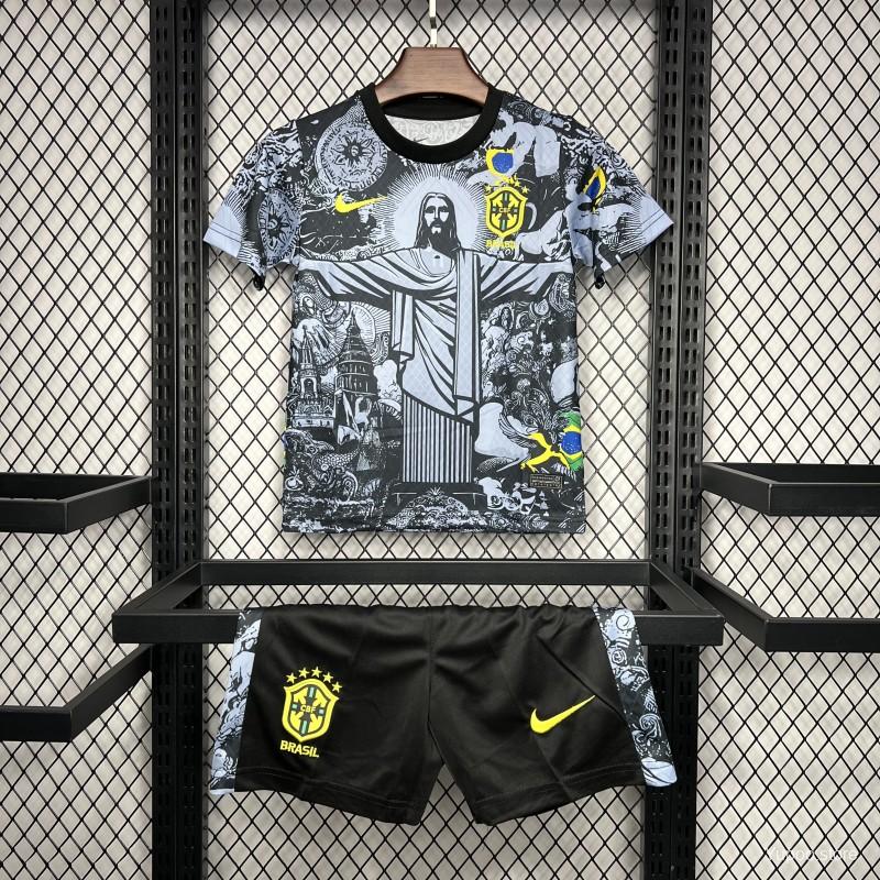 Kids Brazil Christ The Redeemer Grey Concept Jersey