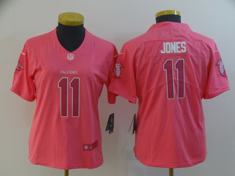 Falcons 2022/23 Jones #11 Pink/White Women NFL Jersey