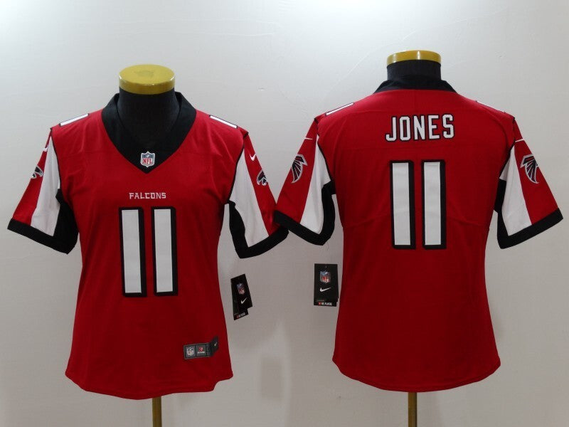 Falcons 2022/23 Jones #11 Red/White Women NFL Jersey