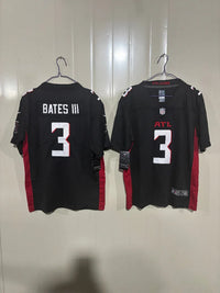 Falcons 25/26 Bates III #3 Black Game Kids Jersey