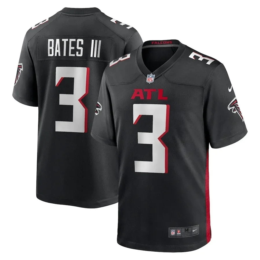 Falcons 25/26 Bates III #3 Black NFL Game Jersey