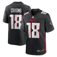 Falcons 25/26 Cousins #18 Black NFL Game Jersey