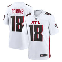 Falcons 25/26 Cousins #18 White NFL Game Jersey