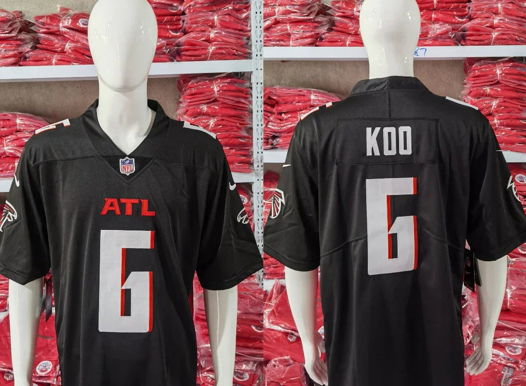 Falcons 25/26 Koo #6 Black NFL Game Jersey