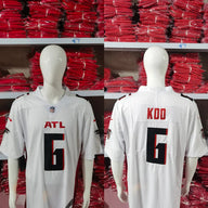 Falcons 25/26 Koo #6 White NFL Game Jersey