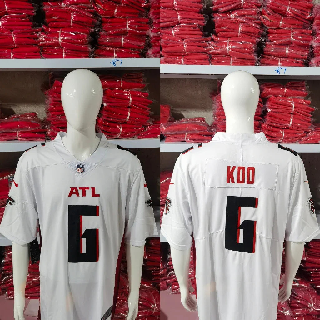 Falcons 25/26 Koo #6 White NFL Game Jersey