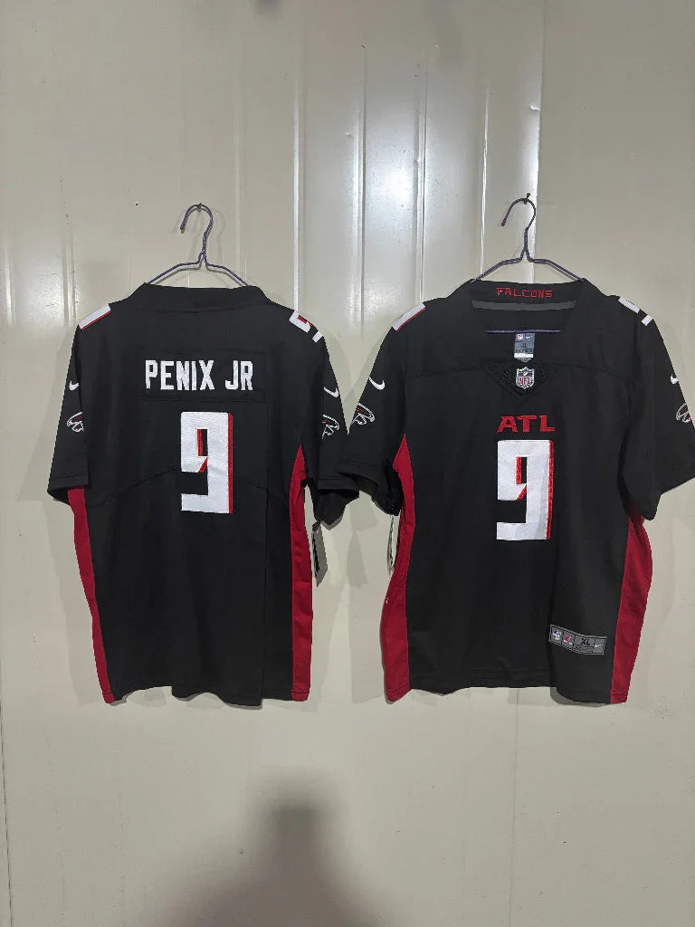 Falcons 25/26 Penix Jr #9 Black Game Kids Jersey