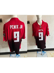 Falcons 25/26 Penix Jr #9 Red/Black NFL Game Jersey
