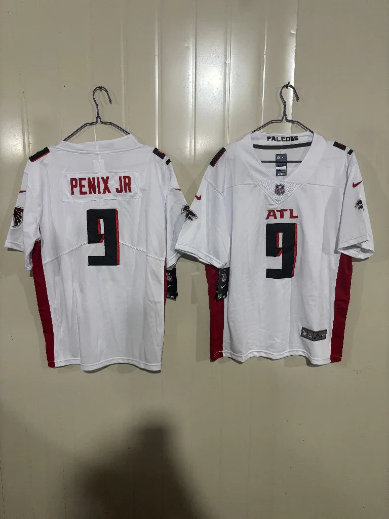 Falcons 25/26 Penix Jr #9 White Game Kids Jersey