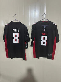 Falcons 25/26 Pitts #8 Black Game Kids Jersey
