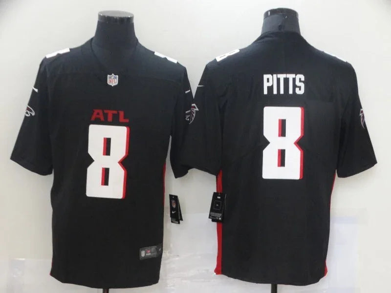 Falcons 25/26 Pitts #8 Black NFL Game Jersey