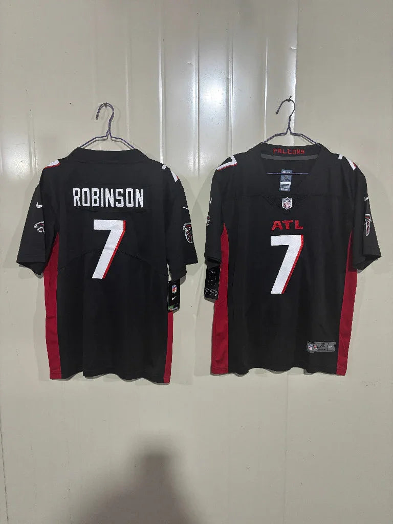 Falcons 25/26 Robinson #7 Black Game Kids Jersey