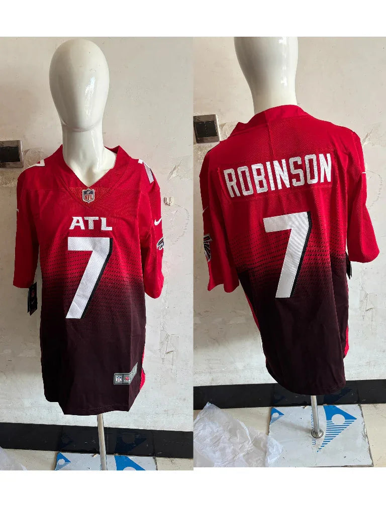 Falcons 25/26 Robinson #7 Red/Black NFL Game Jersey