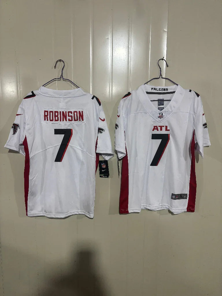 Falcons 25/26 Robinson #7 White Game Kids Jersey