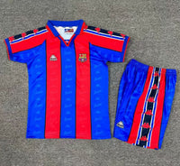 FC Barcelona 1995/97 Vintage Retro Home Kids Jersey Set