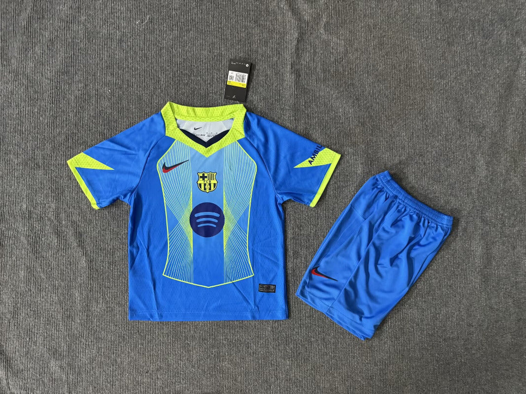 FC Barcelona 25/26 Away Blue Kids Jersey Set