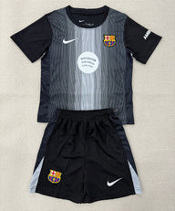 FC Barcelona 25/26 Black Goalkeeper Kids Jersey Set