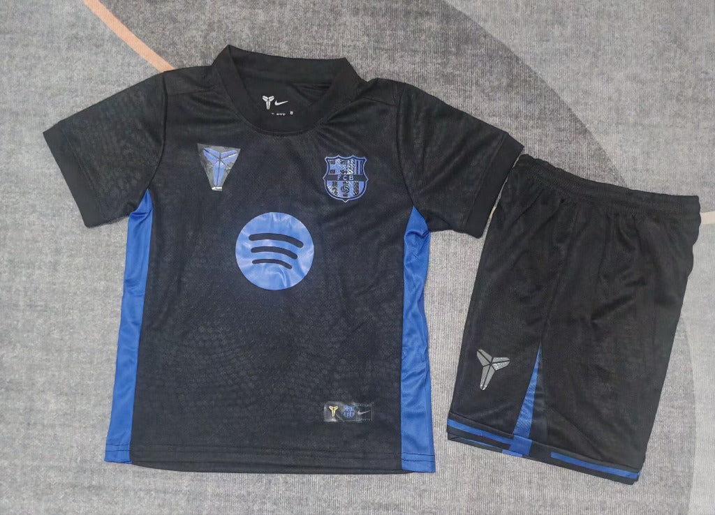 FC Barcelona 25/26 Black/Purple Away Kids Jersey Set
