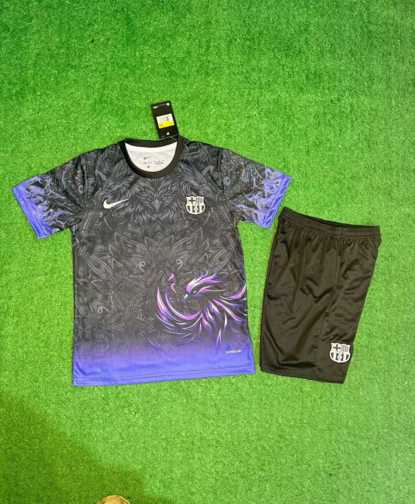 FC Barcelona 25/26 Black/Purple Kids Jersey Set