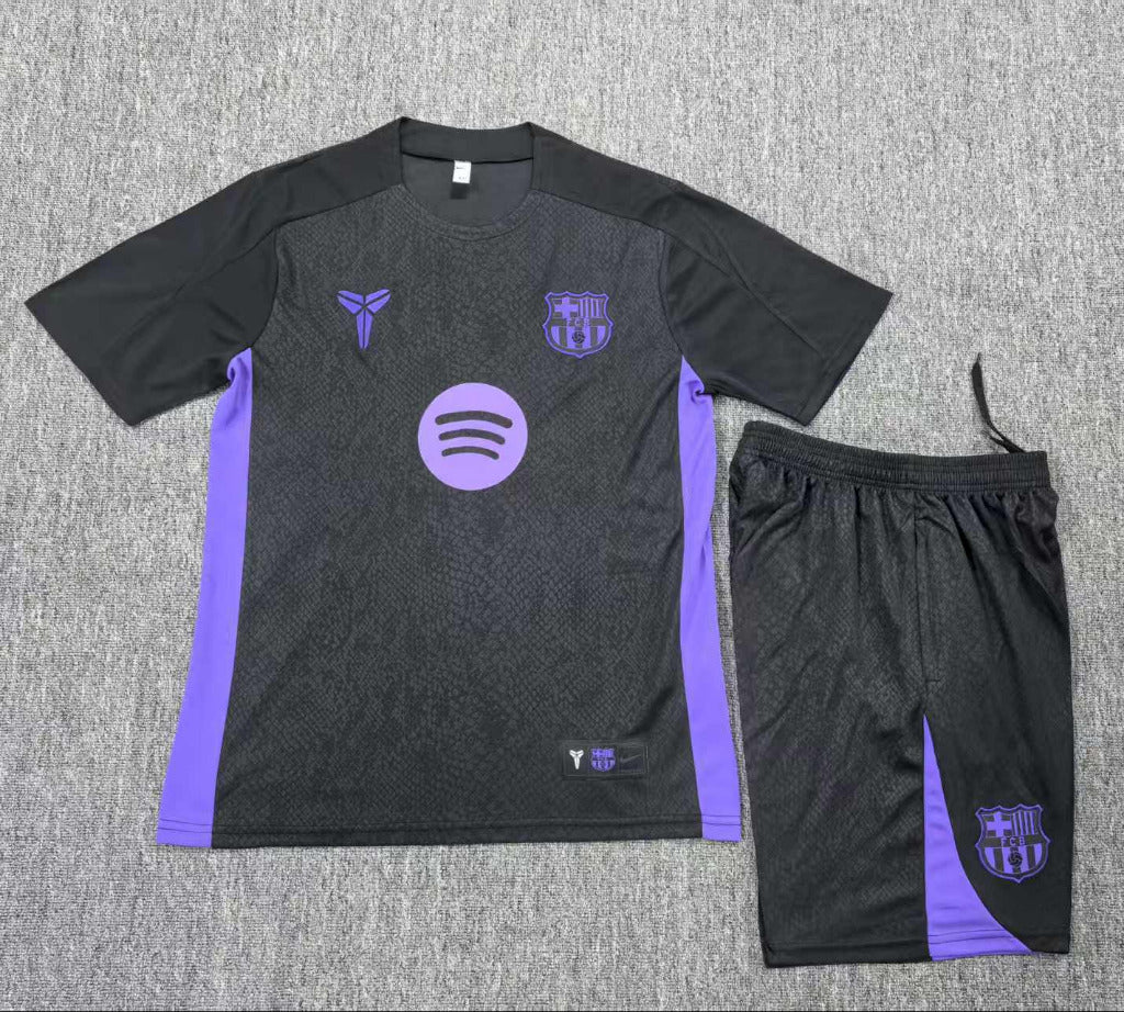 FC Barcelona 25/26 Black/Purple Training Kids Jersey Set