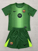 FC Barcelona 25/26 Goalkeeper Kids Green Jersey Set