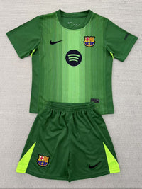 FC Barcelona 25/26 Goalkeeper Kids Green Jersey Set