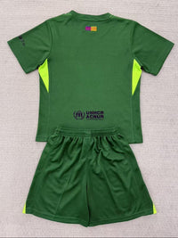 FC Barcelona 25/26 Goalkeeper Kids Green Jersey Set
