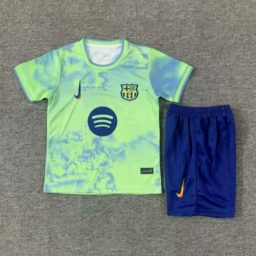 FC Barcelona 25/26 Green Third Stadium Kids Jersey Set