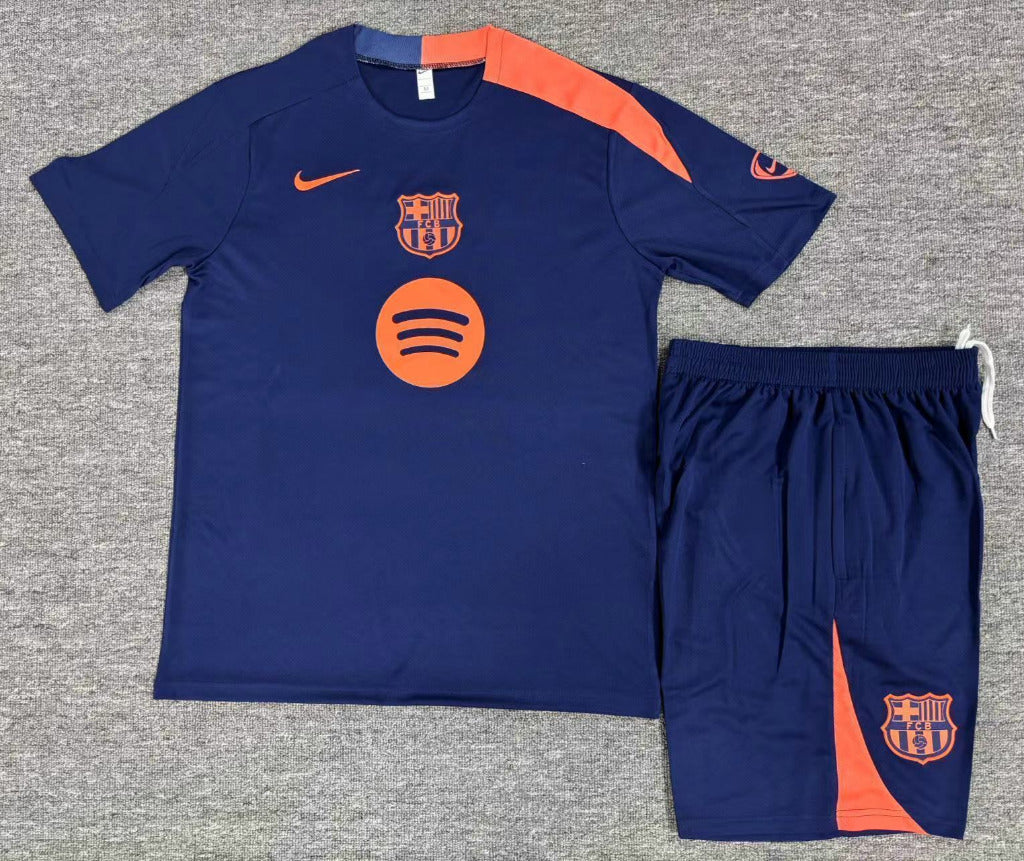 FC Barcelona 25/26 Navy/Orange Training Kids Jersey Set