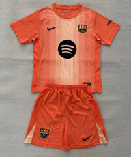 FC Barcelona 25/26 Orange Goalkeeper Kids Jersey Set