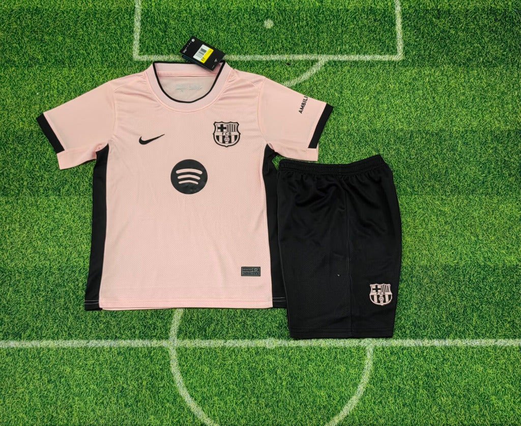 FC Barcelona 25/26 Pink/Black Kids Jersey Set
