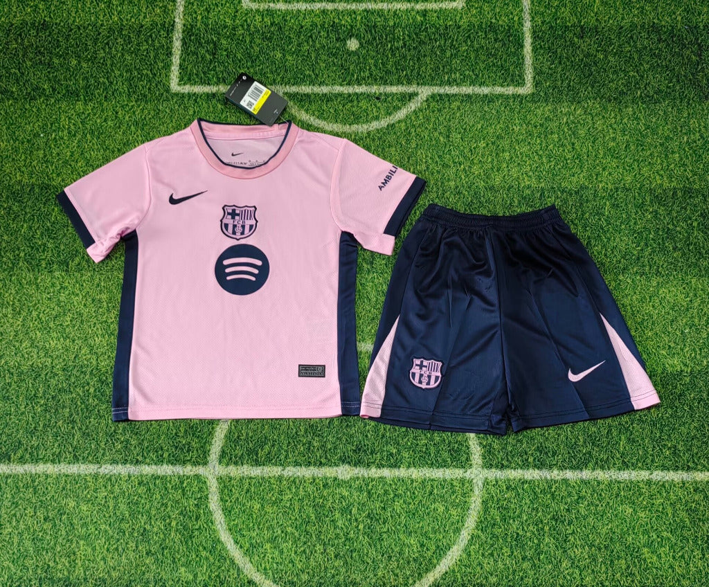 FC Barcelona 25/26 Pink/Navy Kids Jersey Set