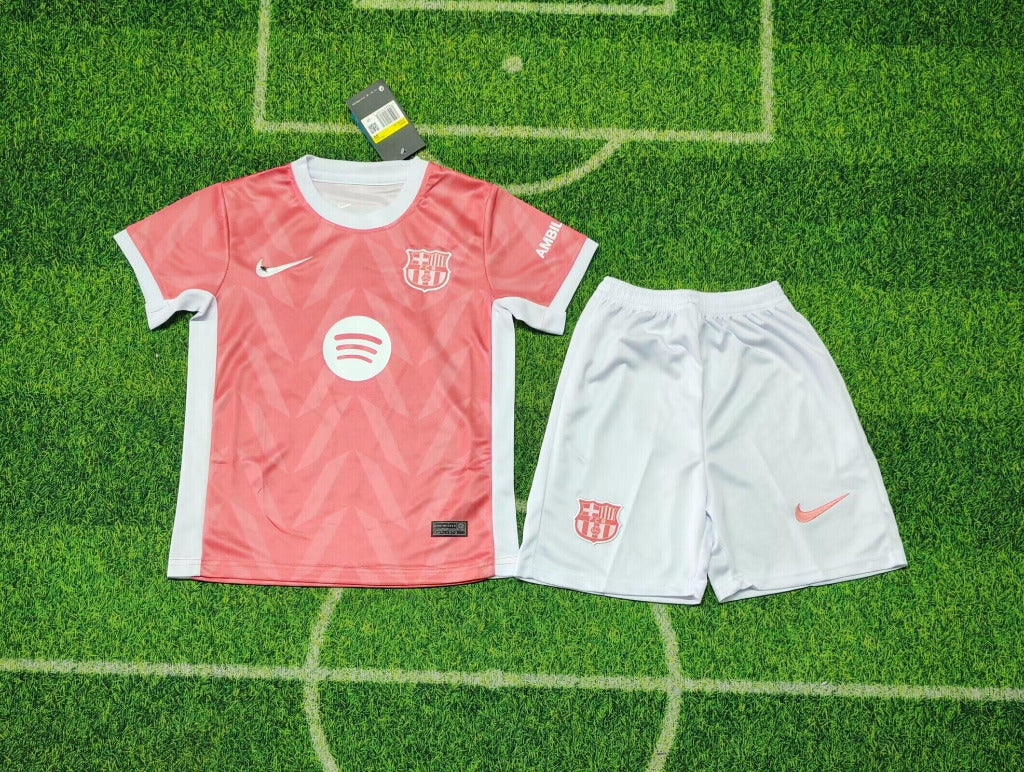 FC Barcelona 25/26 Pink/White Kids Jersey Set
