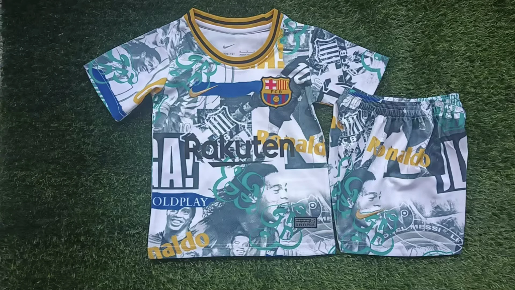 FC Barcelona 25/26 Ronaldinho Special Kids Jersey Set