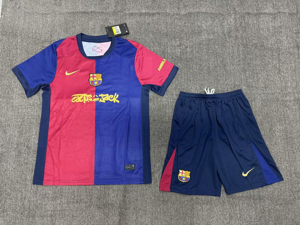FC Barcelona 25/26 Special Version Cactus Jack Kids Jersey Set
