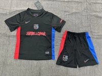 FC Barcelona 25/26 Travis Scott Black Kids Jersey Set