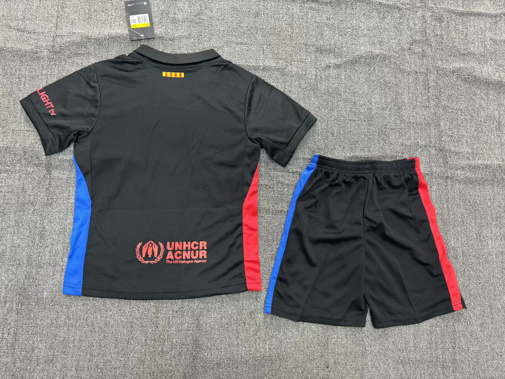 FC Barcelona 25/26 Travis Scott Black Kids Jersey Set