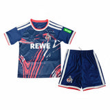 FC Köln 26-27 Blue/Red and White Stripes Away Kids Jersey Set