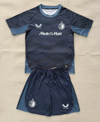 Feyenoord 25/26 Black/Blue Away Kids Jersey Set