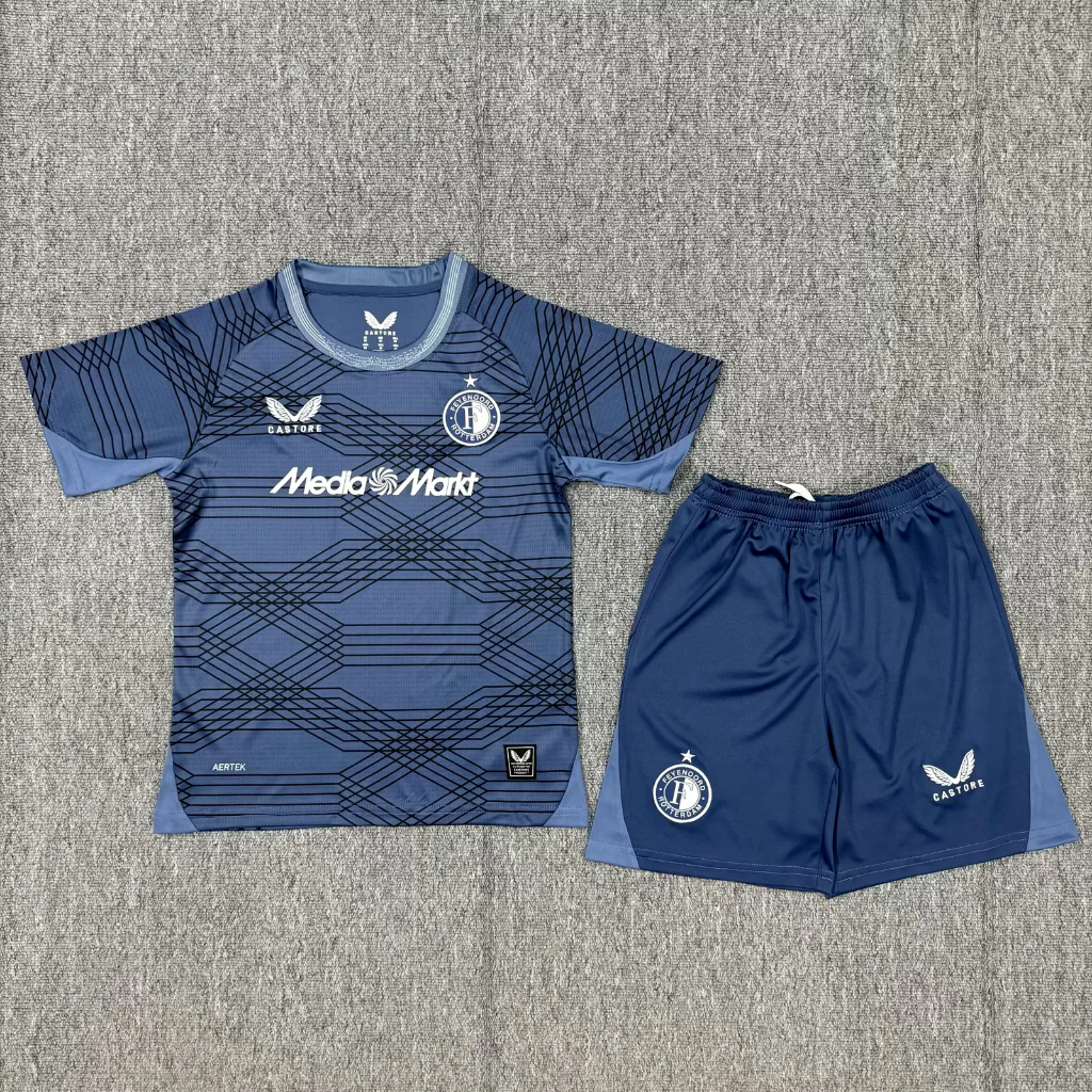 Feyenoord 25/26 Blue Away Kids Jersey Set