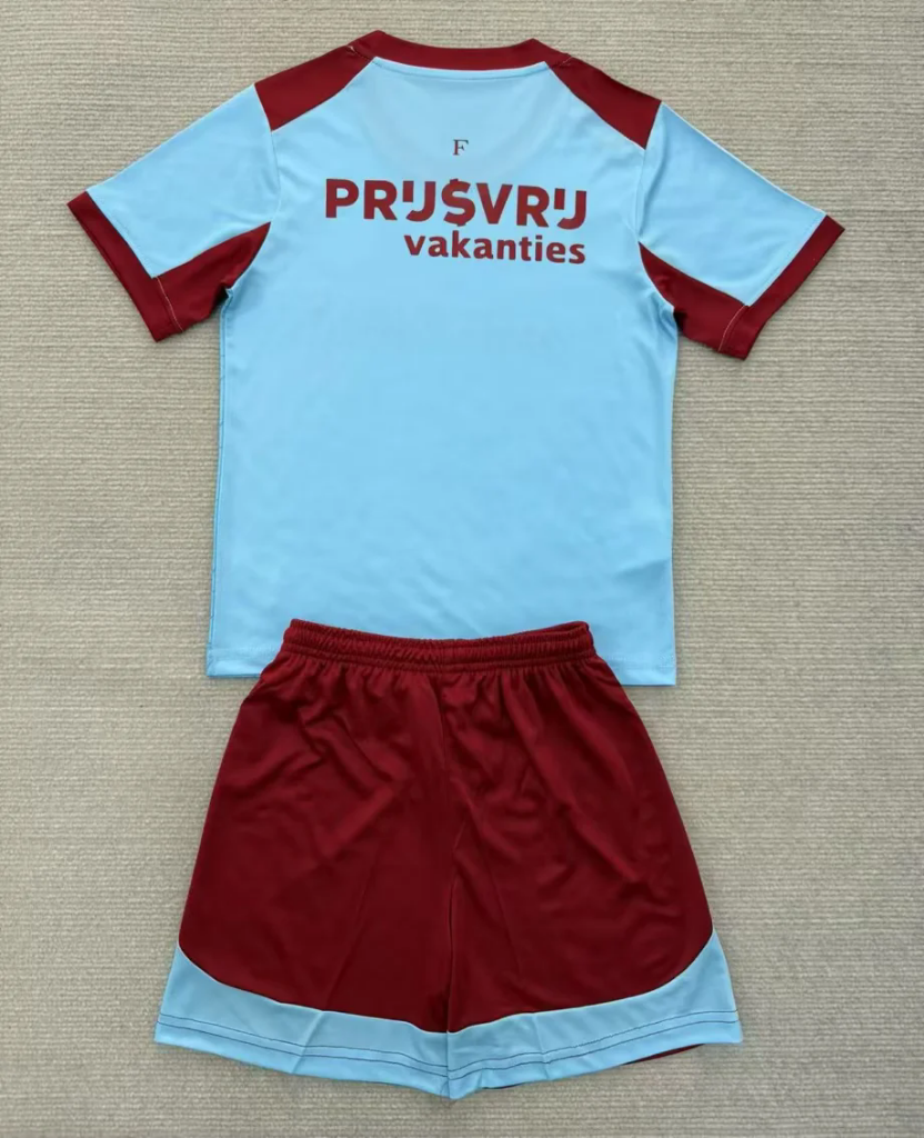 Feyenoord 25/26 Blue/Red Third Kids Jersey Set